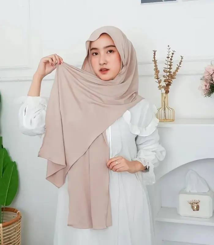 Pashmina Instan Tutup Leher Oval Cantik Nyaman - Beli 1 Dikirim 5 PCS- 1