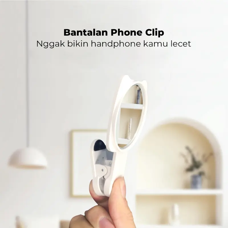 Minzo Mirror Clip HP Klip Cermin Praktis Konten Selfie Kamera Belakang Camera Handphone Bluetooth Kaca Plastik Pouch Travel Aksesoris Holder 2