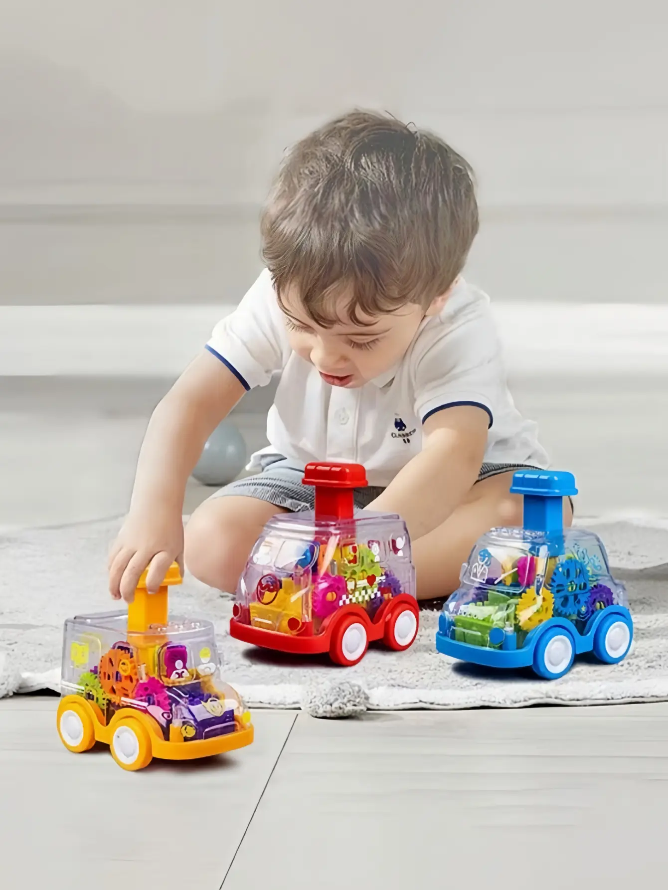 1pc children's press inertia gear car 0-6 years old baby puzzle toy (color random)
