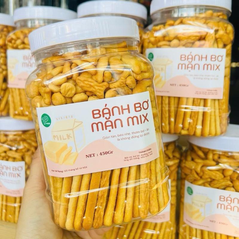 [TPFOOD] Bánh Quy Bơ Mặn Mix - Hủ 450gr - Thơm Ngon Giòn Rụm - Béo Bùi
