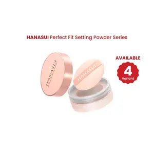 HANASUI Perfect Fit Setting Powder Series - Bedak Tabur Halus Ringan untuk Makeup Tahan Lama & Menyerap Minyak Berlebih - 4 Varian Warna - Compact Loose Wajah