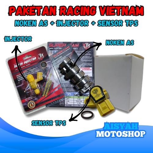 Product Introduction of PAKET RACING 1 SET NOKEN AS RACING VARIO 125 150 INJECTOR 8 HOLE SENSOR TPS RACING VIETNAM ORIGINAL BERKUALITAS PAKET SET RACING VARIO 125/150 PCX 150 ADV 150 Motorcycle 1