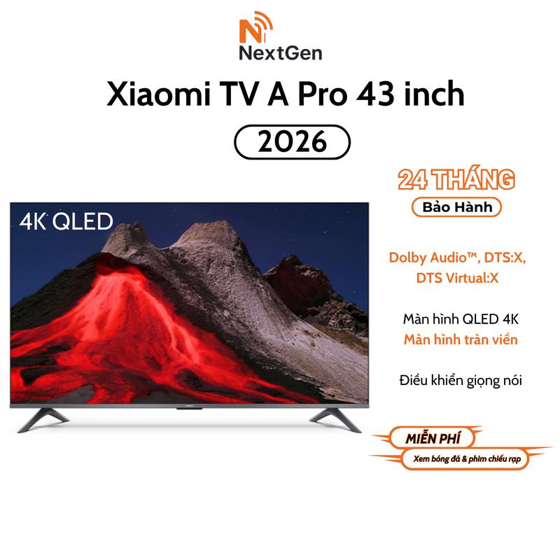 Xiaomi A Pro 43 Inch 2026 Google TV, Độ Phân Giải 4K - Hàng Chính Hãng - Bảo…