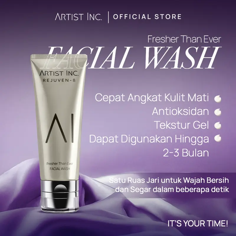 [EXCLUSIVE LAUNCH] ARTIST INC. REJUVEN-8 Facial Wash – Fresher Than Ever Facial Wash Sabun Cuci Muka Pembersih Wajah Facial Cleanser Mencerahkan dan Membersihkan Pori Pori Mengurangi Risiko Jerawat 0
