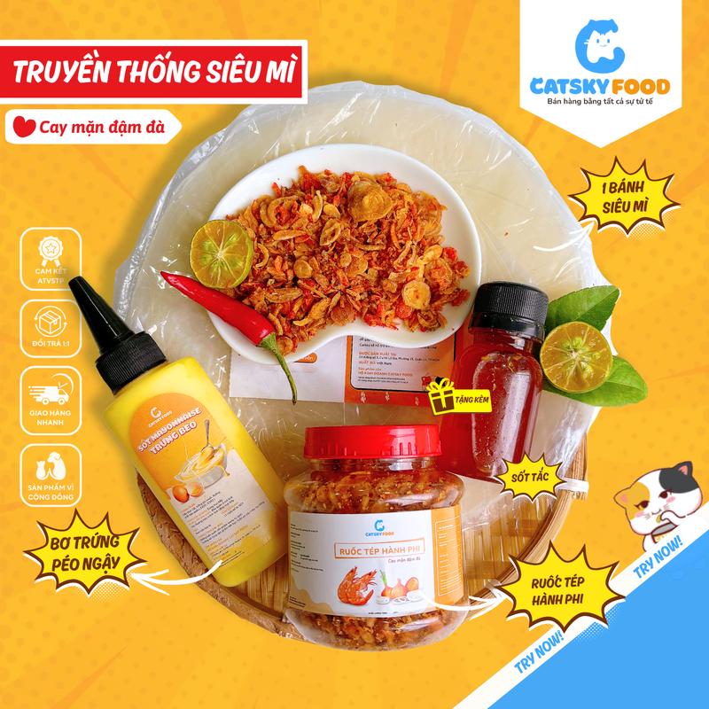 Combo Trải Nghiệm Bánh Tráng Phơi Sương Catsky Food Ruốc Tép Khô Hành Phi & Bơ beo thơm ngon tặng Sốt Tắc - Combobanh Trang Tuổi Thơ, Phomai
