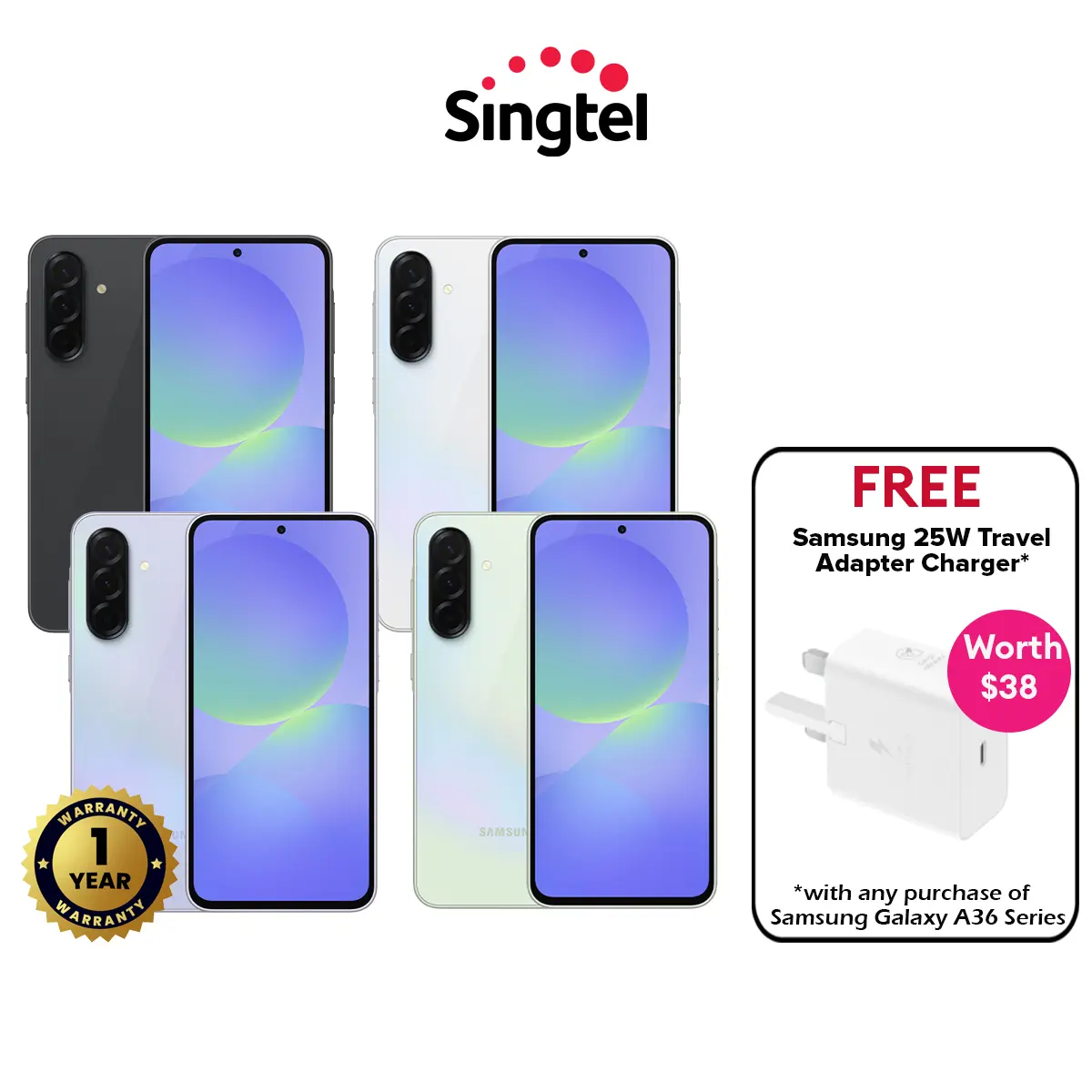 Singtel Official Store - Samsung Galaxy A36 5G [256GB] | Android Smartphone | Mobile Phone