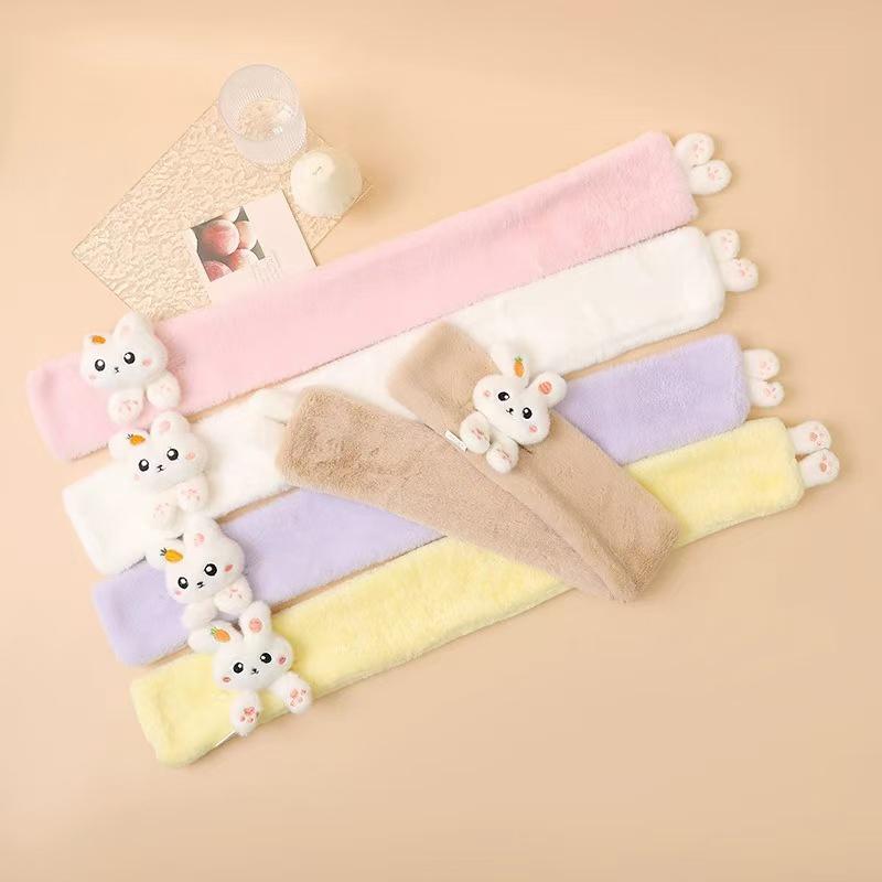Product Introduction of Cute Rabbit Baby Warm Scarf Winter Korean Thick Fur Boy Girl Anti-Cold Outdoor Windproof Kids Plush Neckerchief 19