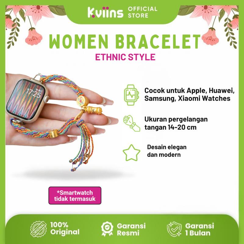 Kviins Strap Huawei Ethnic Bohemian Watch Strap for Huawei Band 9/8 & Huawei Fit 3 | Artistic Design & Adjustable Length 1