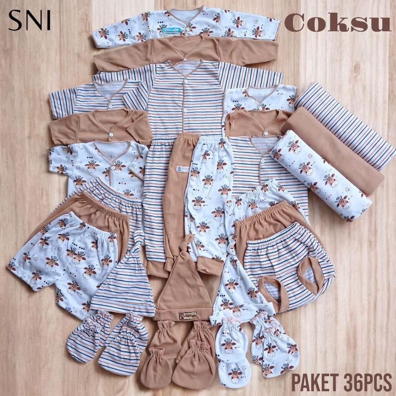 Product Introduction of Paket Brojol SNI Baju Bayi Baru Lahir 36pcs (SNI) Untuk Usia 0-3 Bulan-Newborn,tidur Parsel Katun 25