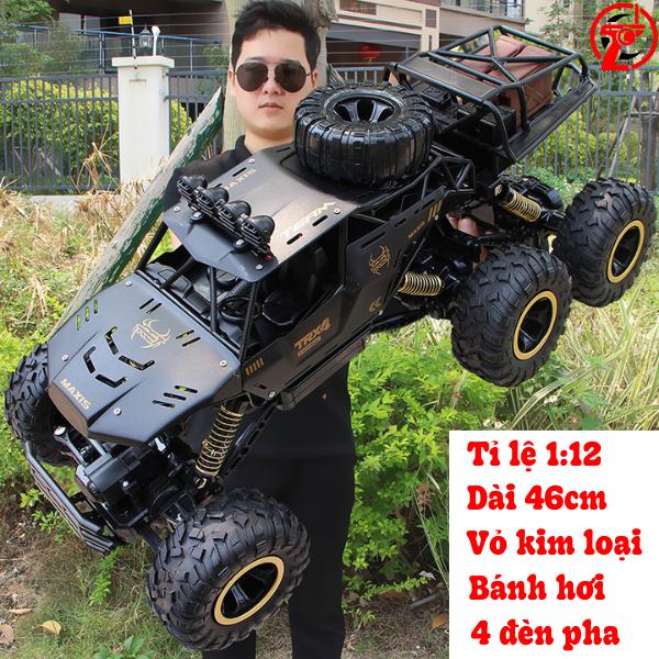 Xe Điều Khiển Từ Xa Địa Hình Pin Sạc Phiên Bản 6 Bánh Tỉ Lệ 1:12 Siêu Lớn Chinh Phục Mọi Địa Hình