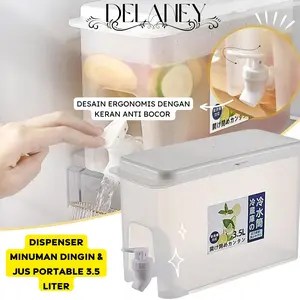 Delaney Dispenser Minuman Dingin & Jus Portable 3.5 Liter - Praktis & Kedap Udara