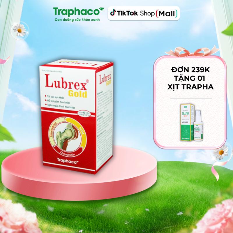 TPBVSK Lubrex Gold Traphaco - Hỗ Trợ Tái Tạo Sụn Khớp, Hỗ Trợ Giảm Nguy Cơ Thoái Hoá Khớp Hộp 60 Viên