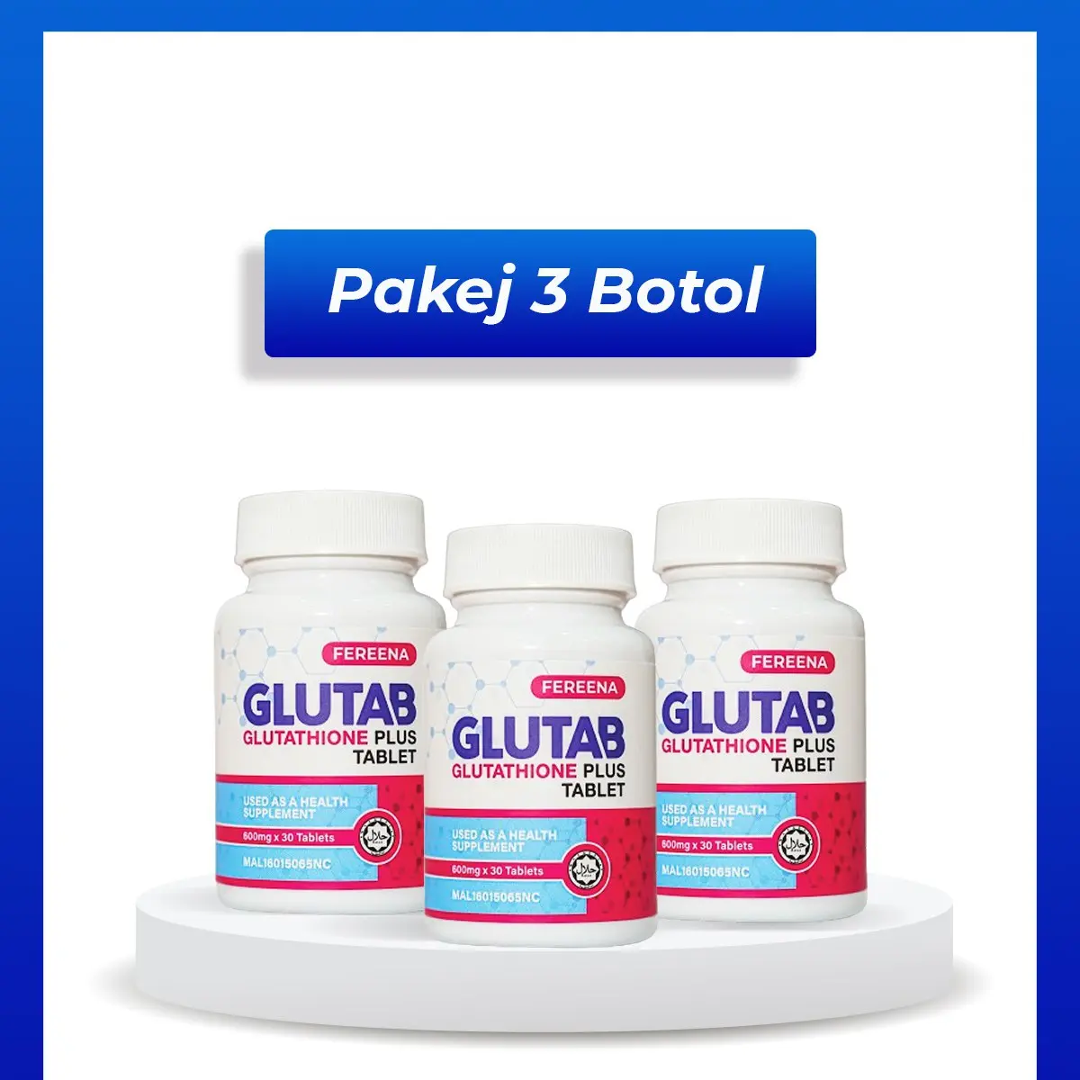 glutab glutathione 3 Botol Fereena GluTab Glutathione Plus Tablet Chewable Vitamin C 600MG