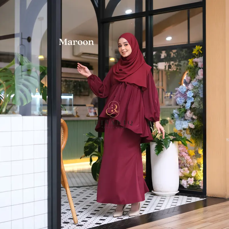 Raya Set Rok by Risaniq- Dress Set Rok Ala Malaysia- Baju Kurung Cantik dan Elegan- Atasan Set Bawahan 5