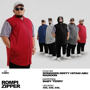 ROSAL KABIRO Rompi Sholat Oversize Solat Shalat Salat - Zipper - Big Size Pria