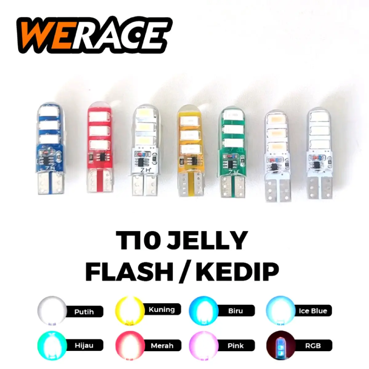 Bohlam Lampu Sen/Sein Jelly 6 LED T10 Kedip Flash Strobo untuk Mobil Motor - Car, Warna Merah