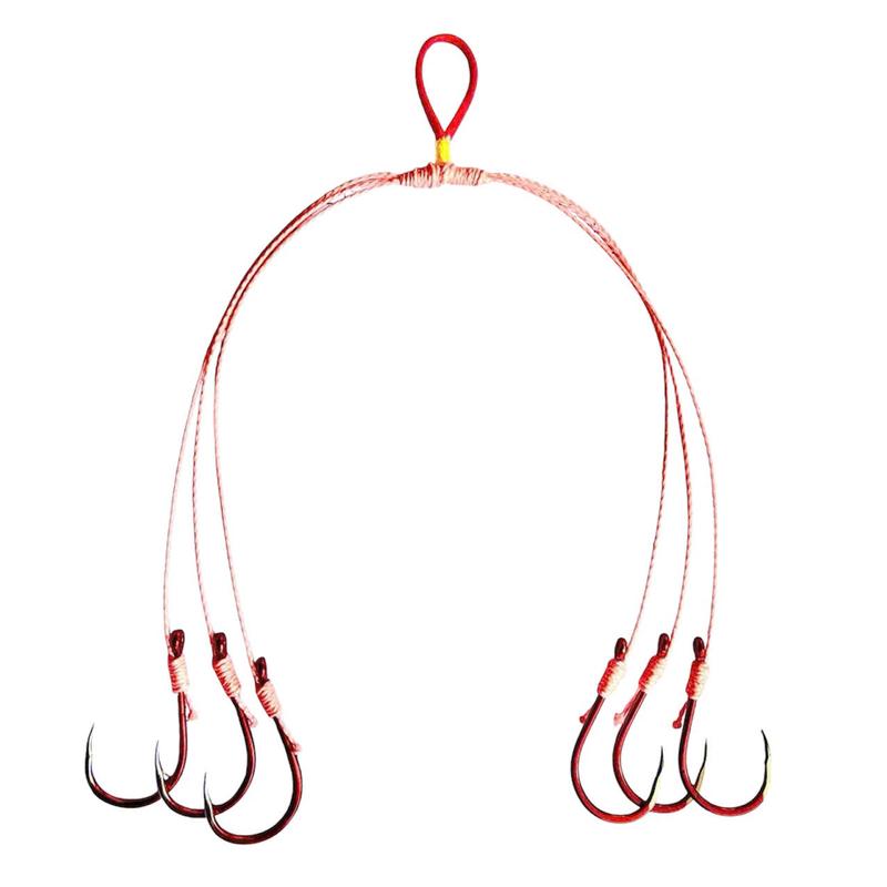 Combo 10 Chùm Nho Câu Cá 4 và 6 Lưởi Form BKK Đỏ, Dây Siêu Bền ID4