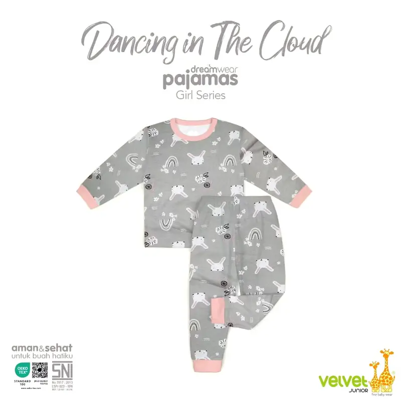 Velvet Junior Piyama Anak Perempuan DreamWear - Dreamy, lilies & buddies, Dancing In The Cloud 2