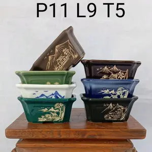 pot keramik bonsai kotak kecil