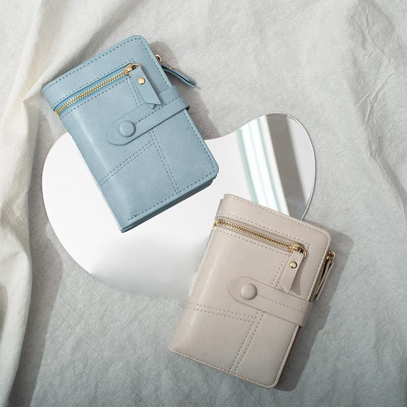 Ví Gấp Thiết Kế Thời Trang Cho Nữ, Ví Cao Cấp, Ví Đựng Thẻ Tiền Xu, Sức Chứa Lớn, Ví Da PU Có Khóa Kéo