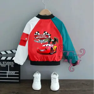 jaket baseball zipper/jaket kombinasi anak,gambar sablon mcqueen Fashion resleting laki xl 5-6 tahun mantel & jaket
