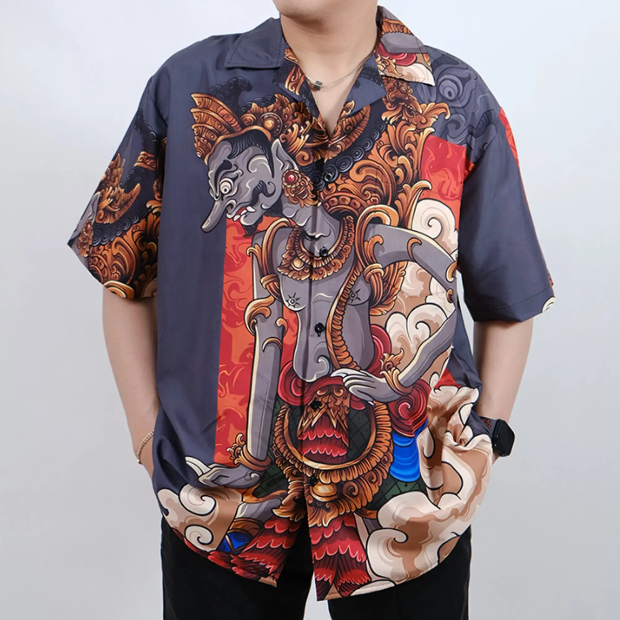Baju KEMEJA Santai KEKINIAN PRIA WANITA DOWEAR MOTIF GATOT KACA 163 Printing Baju Katun