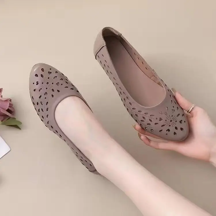SS24 Giày Đế Bằng Cho Nữ, Mũi Nhọn, Đế Mềm, Chống Trượt, Chống Mài Mòn, Màu Trơn Thanh Lịch Và Đơn Giản, Thích Hợp Cho Công Việc Thường Ngày Đi Lại, Kiểu Lười, Dễ Phối Đồ, Thời Trang, Phong Cách Mới Đồng Shoes 0