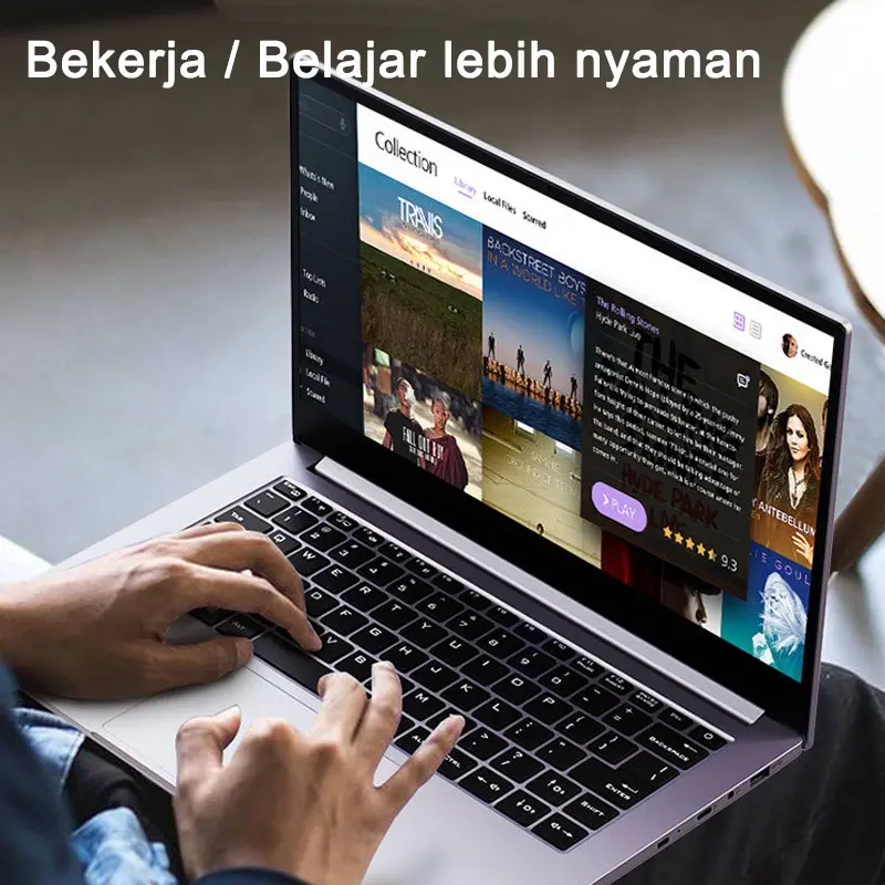 AMOLI  Laptop Gaming Murah Layar HD 15,6 Inci Intel Celeron N4000 8GB+256GB Win11 Tipis dan Ringan Desain Grafis Quad Core Quad Thread Profesional Masa Pakai Baterai Tinggi/Editor Garansi Satu Tahun Komputer Battery Keyboard Led 5
