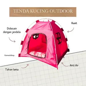 Tenda Kucing Anjing Murah Bonus Bantal Outdoor Anti Air Bonus Snack kasur anak anjing & kucing polkadot pink tua kandang