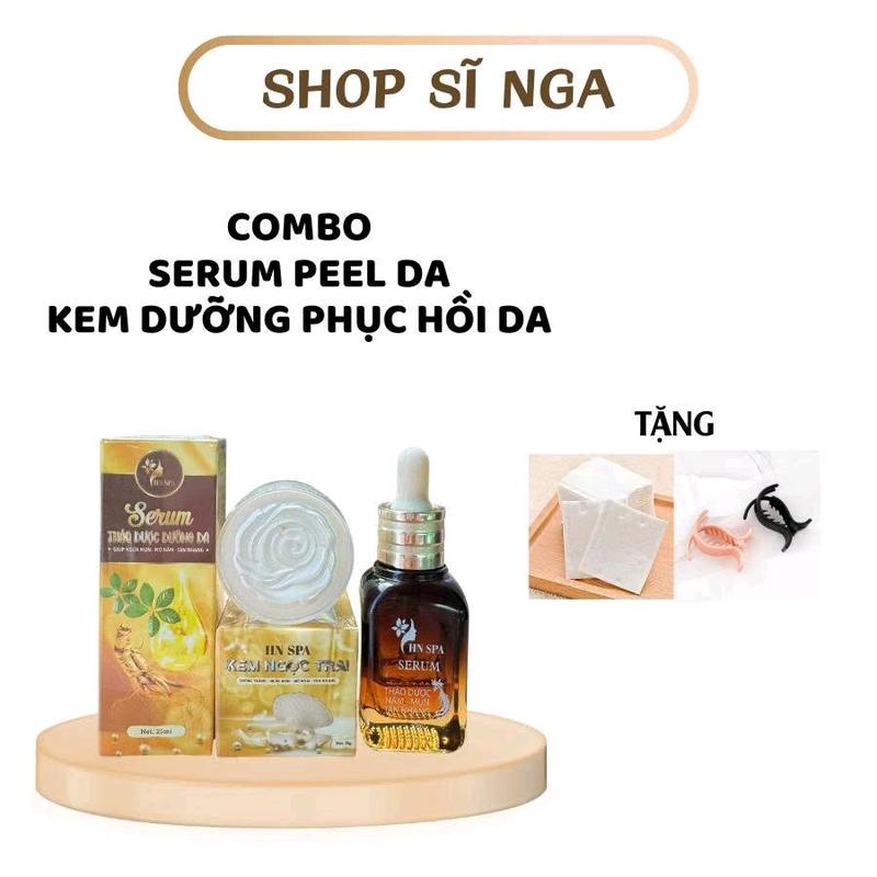 Combo Peel Da Thảo Dược Gồm Serum Peel Và Kem Face _ Phục Hồi Da ,Hổ Trợ Làm Đẹp Da Skincare