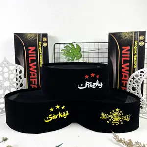 PECI NU NAMA BINTANG - Peci Songkok Kopiah Hitam Logo NU NAMA Peci Hitam Gratis Nama Anak Laki Laki Tinggi 9 cm Dewasa Muslim