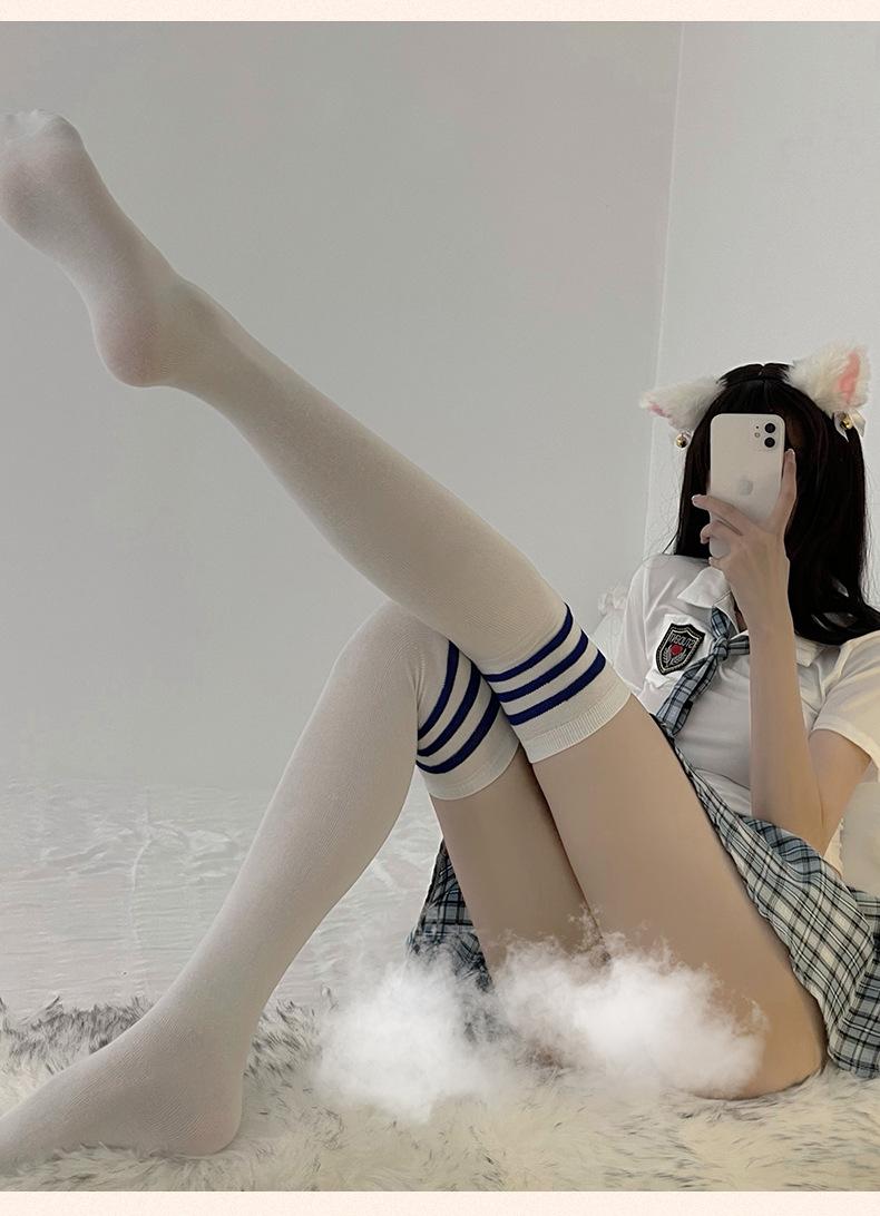 Product Introduction of 2/3 Pairs Striped Thigh High Socks for Women Knee High Socks Thigh Highs Thigh High Stockings Over Knee Thin Tights Long Stocking 6