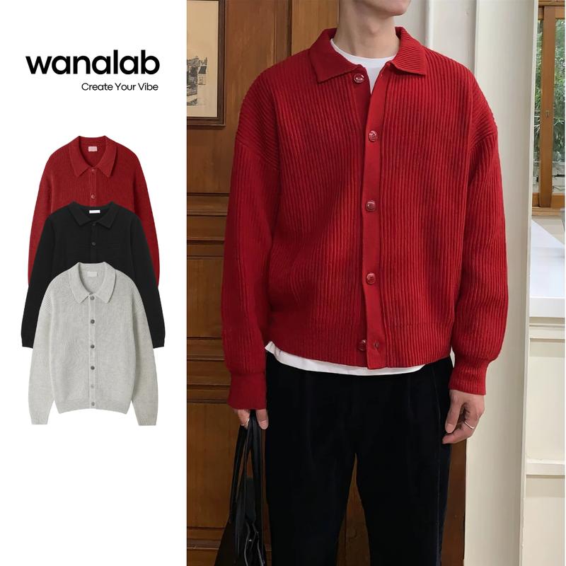 Áo Khoác Len Cardigan Basic Wanalab Dệt Kim Len Lông Cừu Cao Cấp Unisex Nam Nữ Local Brand