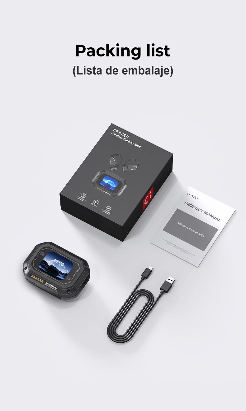 Product Introduction of ERAZER XP6 AI Smart True Wireless Bluetooth Headset V5.4 TWS AI Real-time Translation Conversation Downloadable APP Download LED Touch Screen OWS Headphone Olahraga Gaming 62