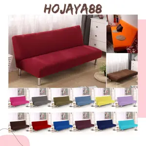 Sarung Sofa Bed Polos Cover Sofa Bed Bahan Kain Polyester Elastis Lembut Halus