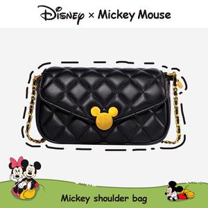 Beg Wanita, Siri Mickey Disney, Rantai Bersulam Lingge, Serba guna, Fesyen, Satu Bahu, Selempang, Beg Persegi Kecil, [COD]