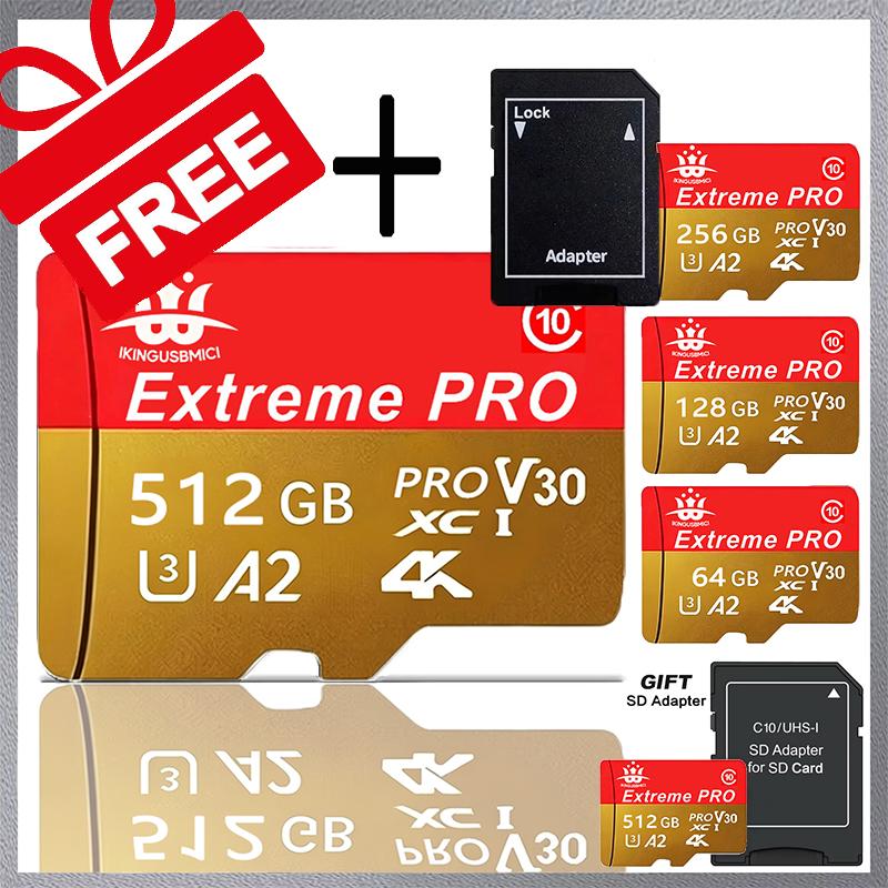 64GB 256GB 32GB 512GB 16GB 4GB 8GB 128GB V30 Class10 Rapid Card Speed