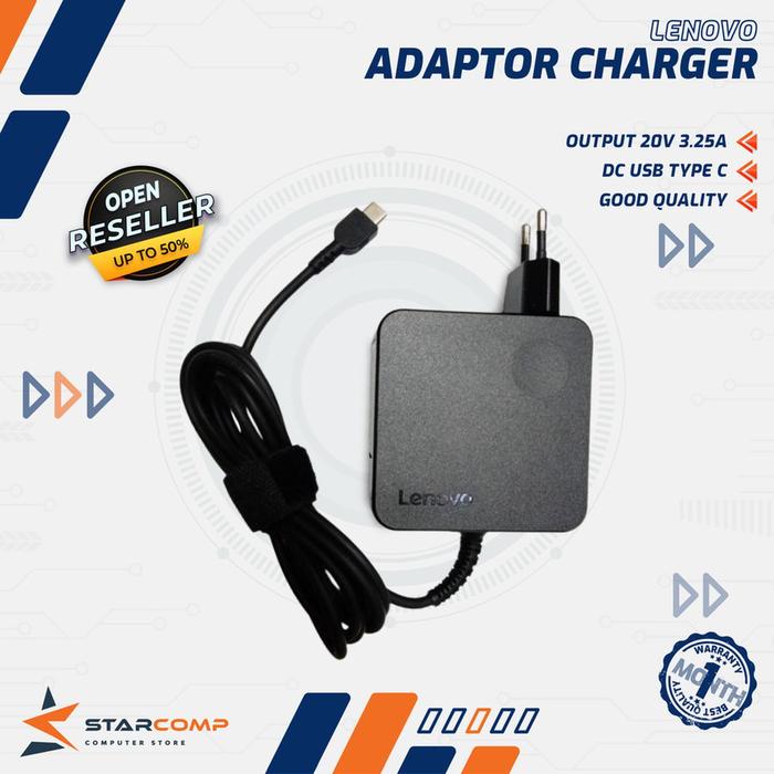 Gambar Adaptor Charger untuk LENOVO 20V 3.25A 65W USB Type C Laptop Yoga Thinkpad dari Starcomp Semarang Kab. Banyumas Tokopedia