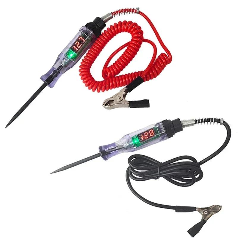 Máy Kiểm Tra Mạch Điện Áp Xe Tải Ô Tô Màn Hình Kỹ Thuật Số Bút Đầu Dò Dài Cho 6V 12V 24V Đèn Bóng Dụng Cụ Chẩn Đoán Ô Tô Phục Hồi Ô Tô