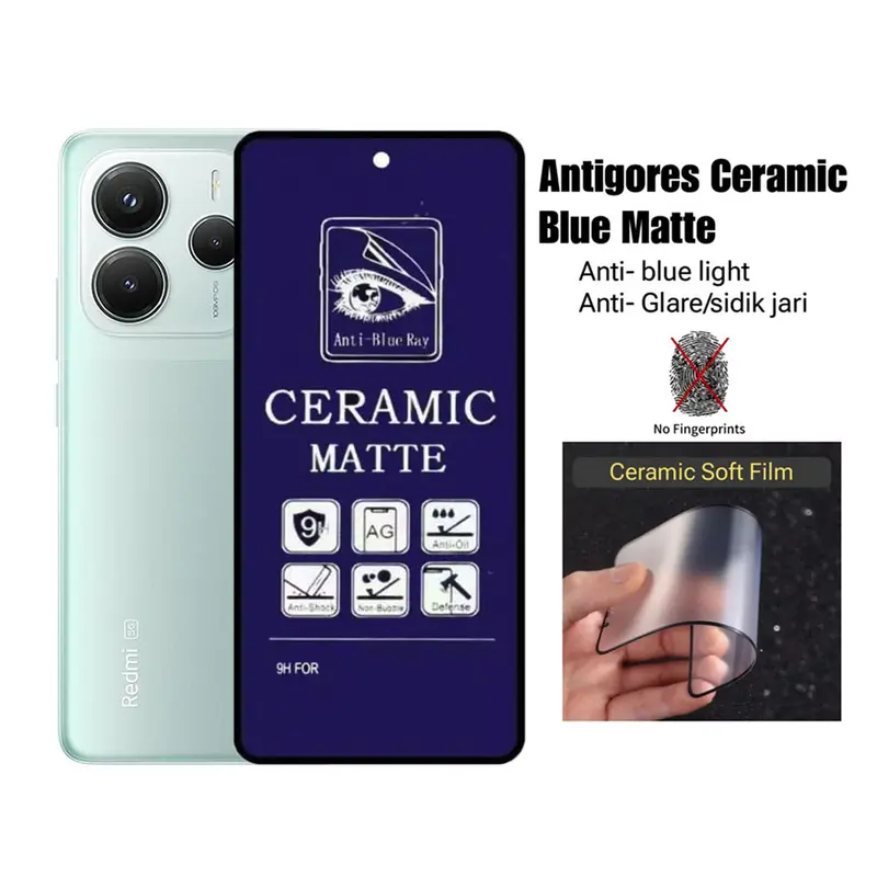 Tempered Glass Ceramic Privasi Anti SPY / Ceramic Matte Anti Glare/ Ceramic Blue Anti Radiasi For Redmi Note 14 4G / Redmi Note 14 5G 4