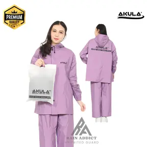 AKULA - JAS HUJAN PRIA WANITA DEWASA TEBAL 0,25 TIDAK MUDAH SOBEK Pvc Setelan
