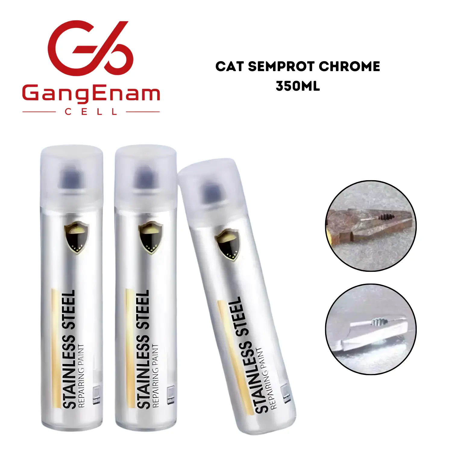 Cat Semprot Chrome 350ml / Sapporo Chrome Spray Paint / Krum Stainless Pelindung Anti Karat Universal