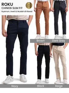 Manzone Celana Panjang Pria Chinos Slim Fit Roku Series