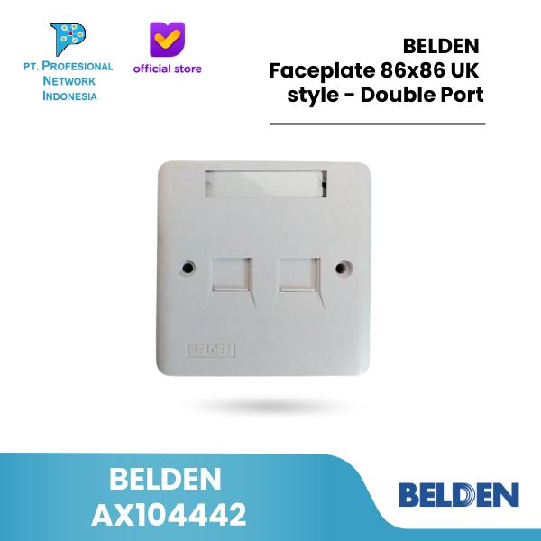 Jual BELDEN AX104442 - BELDEN Faceplate 86x86 UK style - Double Port ...