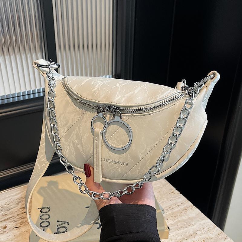 Túi Đeo Hông Thời Trang Cao Cấp Dễ Phối Đồ Túi Messenger Phong Cách Ins Dành Cho Bé Gái Làm Bằng Da PU Có Đồ Trang Trí Dây Xích Xích Túi Đeo Ngực Hàng Mới Về