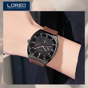 Loreo - Jam Tangan Analog Rubber Unisex Pria Wanita / Jam Tangan Chrono Bisnis
