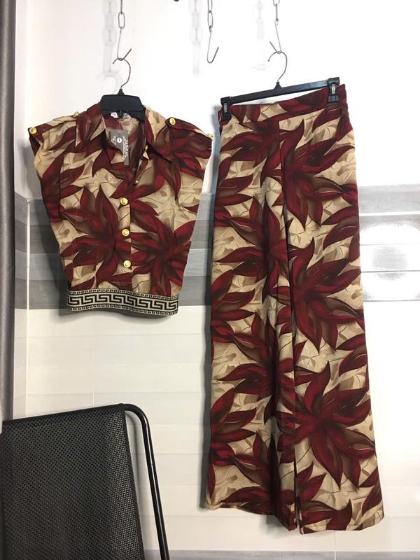 Sét sơ mi nút vàng 48-65kg quần bo thun sau lưng bảng trước, vải Mango quần dài 103cm SANTRANHOUSE