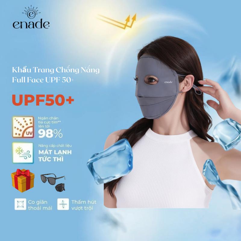   Tặng Kính  Enade Khẩu Trang Chống Nắng Full Face UPF 50+ Bảo Vệ Toàn Diện Ngăn Chắn Tia UV 98% Thoải Mái Khi Sử Dụng Hàng Ngày 