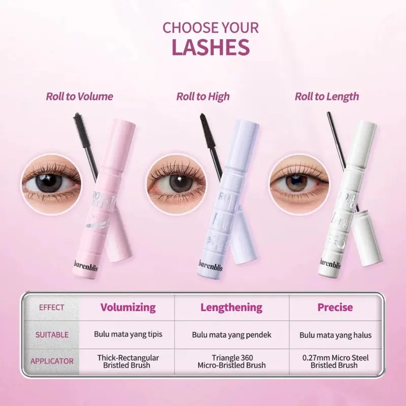 BNB BARENBLISS Roll to Volume Mascara | Roll To High Mascara | Roll To Length Mascara | ROLL TO CLEAN MASCARA REMOVER MASKARA 5
