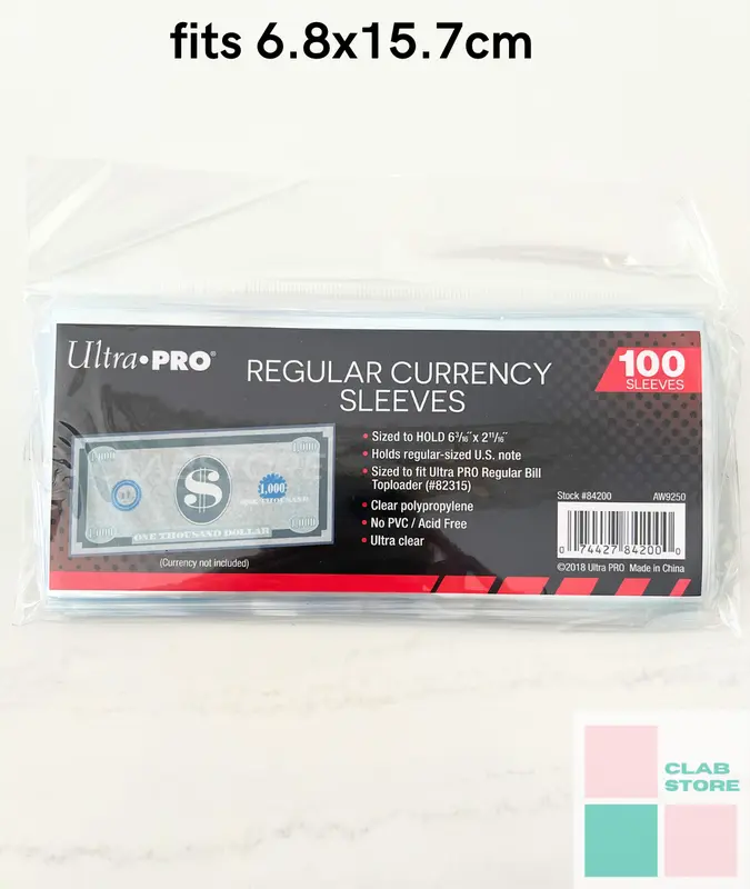 Ultrapro Regular Currency Sleeve fit for Photostrips and Tickets 6.8x15.7cm 1